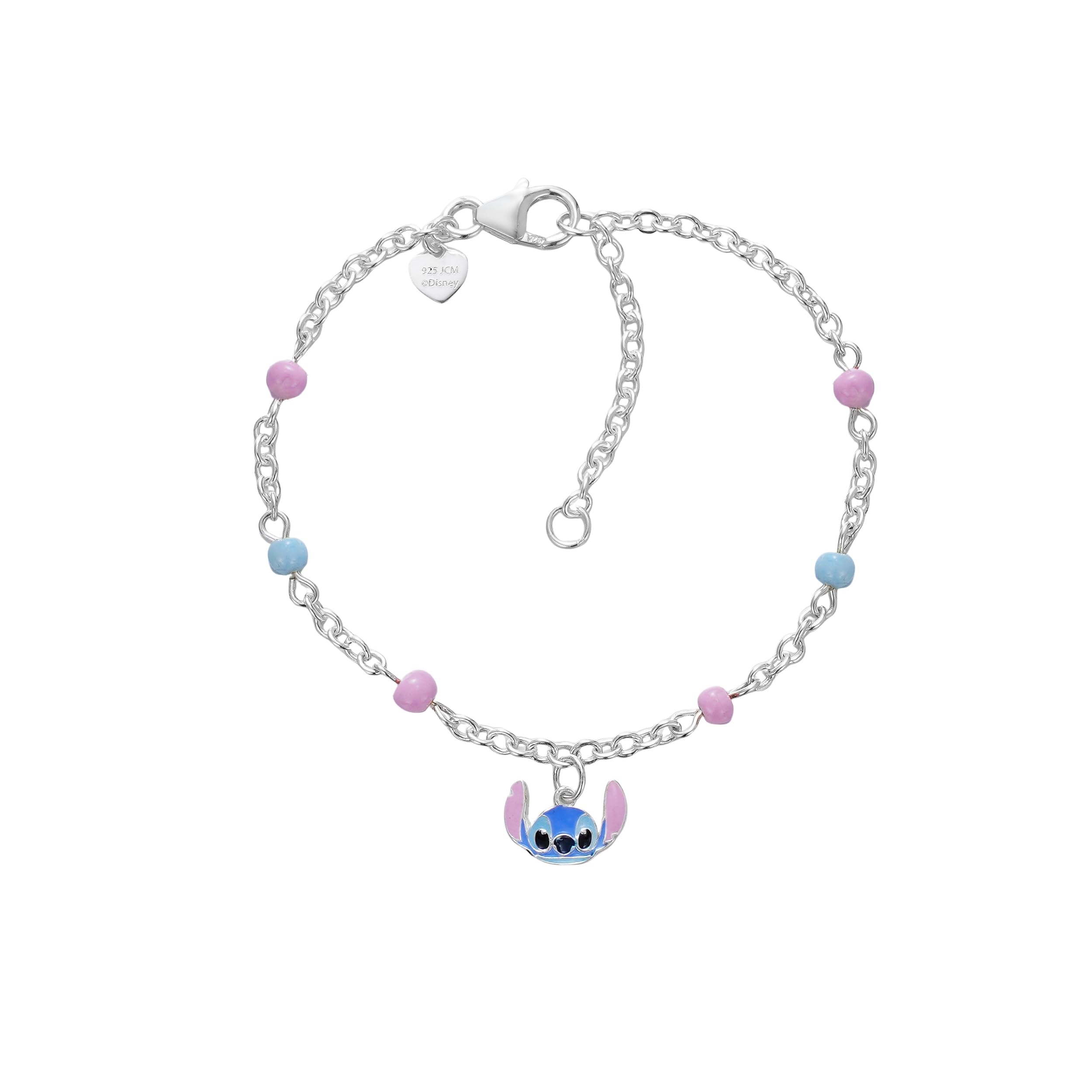 Disney Bracciale Lilo & Stitch per Bambine e Ragazze in Argento, Lunghezza 12-14cm, Gioielli