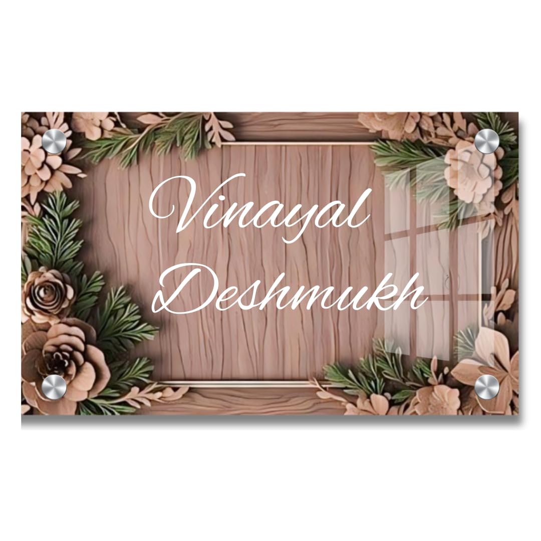 Customised Name Plate for Home Entrance, Acrylic, Golden, Wall Mount, 46x30 cm, Door Office Signage (12/18 inch) — Amazon image 8