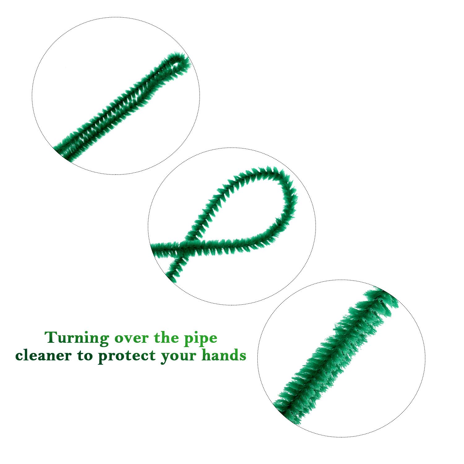 300 piezas de limpiadores de tuberías, manualidades, tallos de felpilla para proyectos de manualidades, suministros de decoración de Navidad, 0.236 in x 12 pulgadas, rojo y verde () 4
