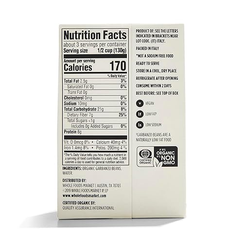 Miniatura 2 de Granos de garbanzo orgánicos sin sal añadida 134 onzas de 365 Everyday Value