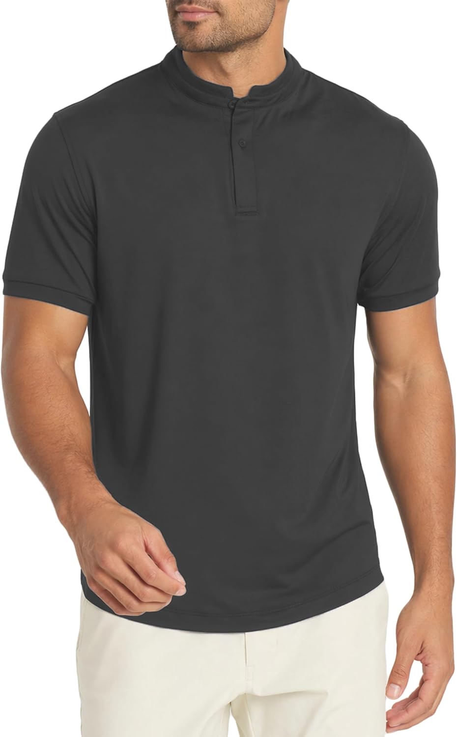Mens Golf Polo Henley Shirts Short Sleeve Performance Dry Fit Moisture Wicking Classic Casual Business Golf Shirts for Men
