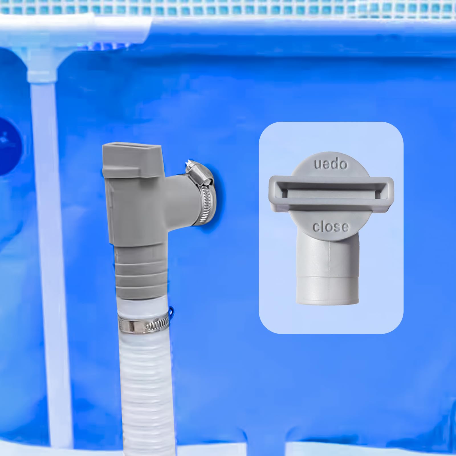 Forhome 2 Válvula de Cierre para Piscinas,Conexión de Manguera de 32 mm, Adaptador Manguera Piscina,Adaptador de Manguera de Piscina, Juego de conexión de Accesorios de Piscina de 32 mm