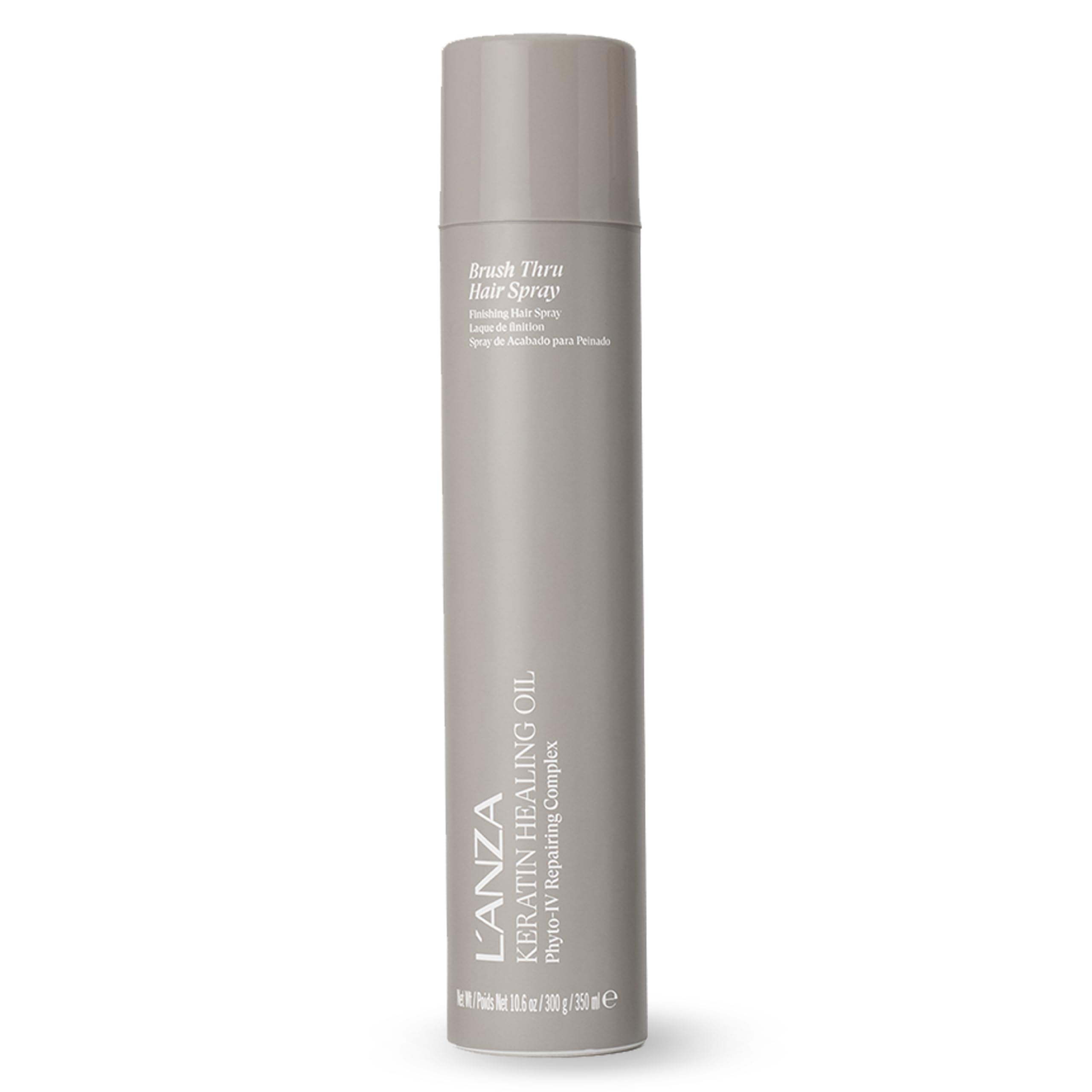 L'ANZA Keratin Healing Oil Brush Thru Hair spray with Medium Hold Effect, For a Shiny Finishing and a Long-lasting look, With Triple UV and heat Protection,Suitable For All Hair Types (10.6 Fl Oz)