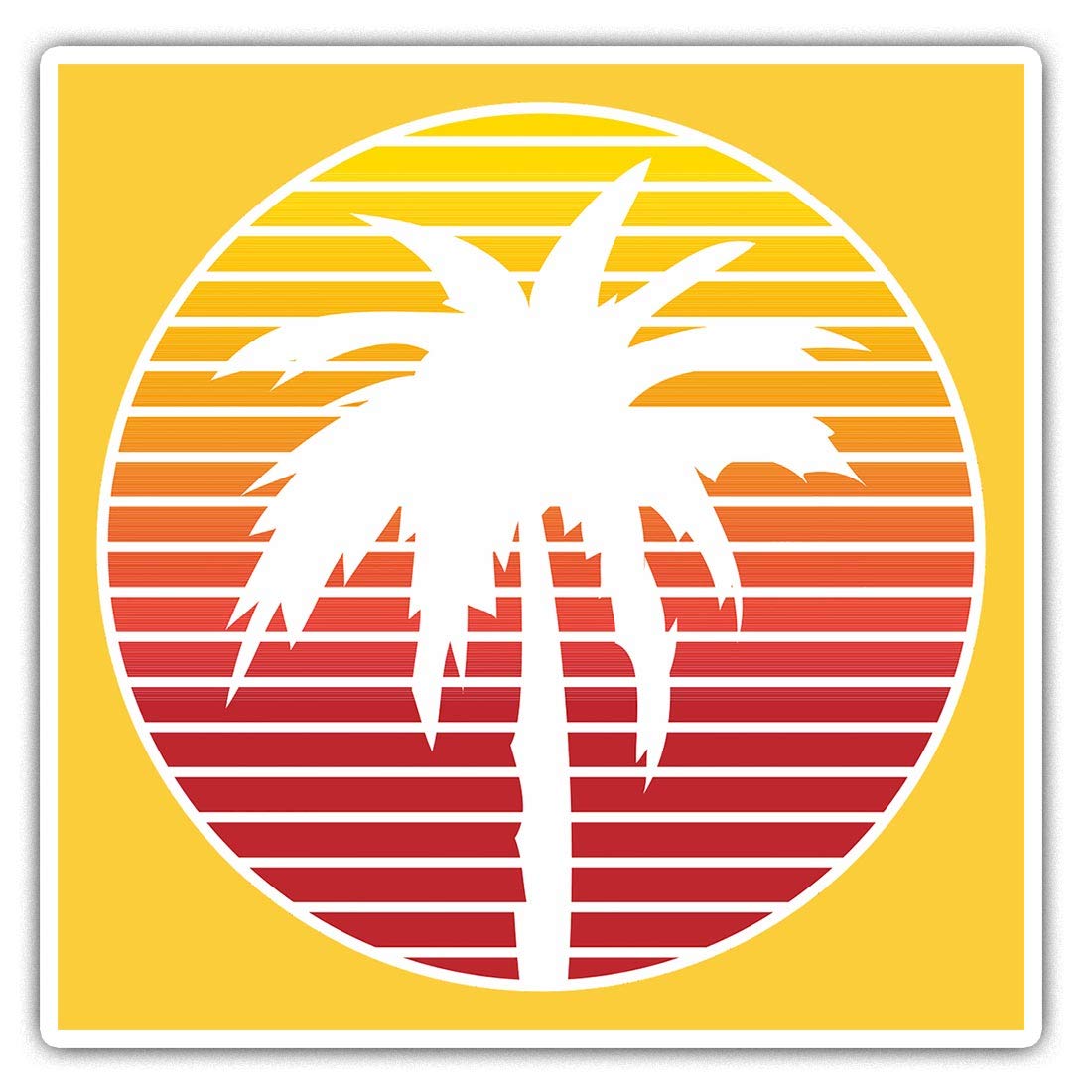 Destination Vinyl Ltd Multi Square Stickers (Set Of 2) 10Cm - Palm Tree Sunset Surf Surfer Laptop Tablet Luggage Scrapbook #9013