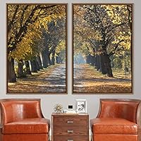 2 Piece Framed Canvas Wall Art Rustic Woods Canvas Prints Home Artwork Decoration for Living Room,Bedroom - 16