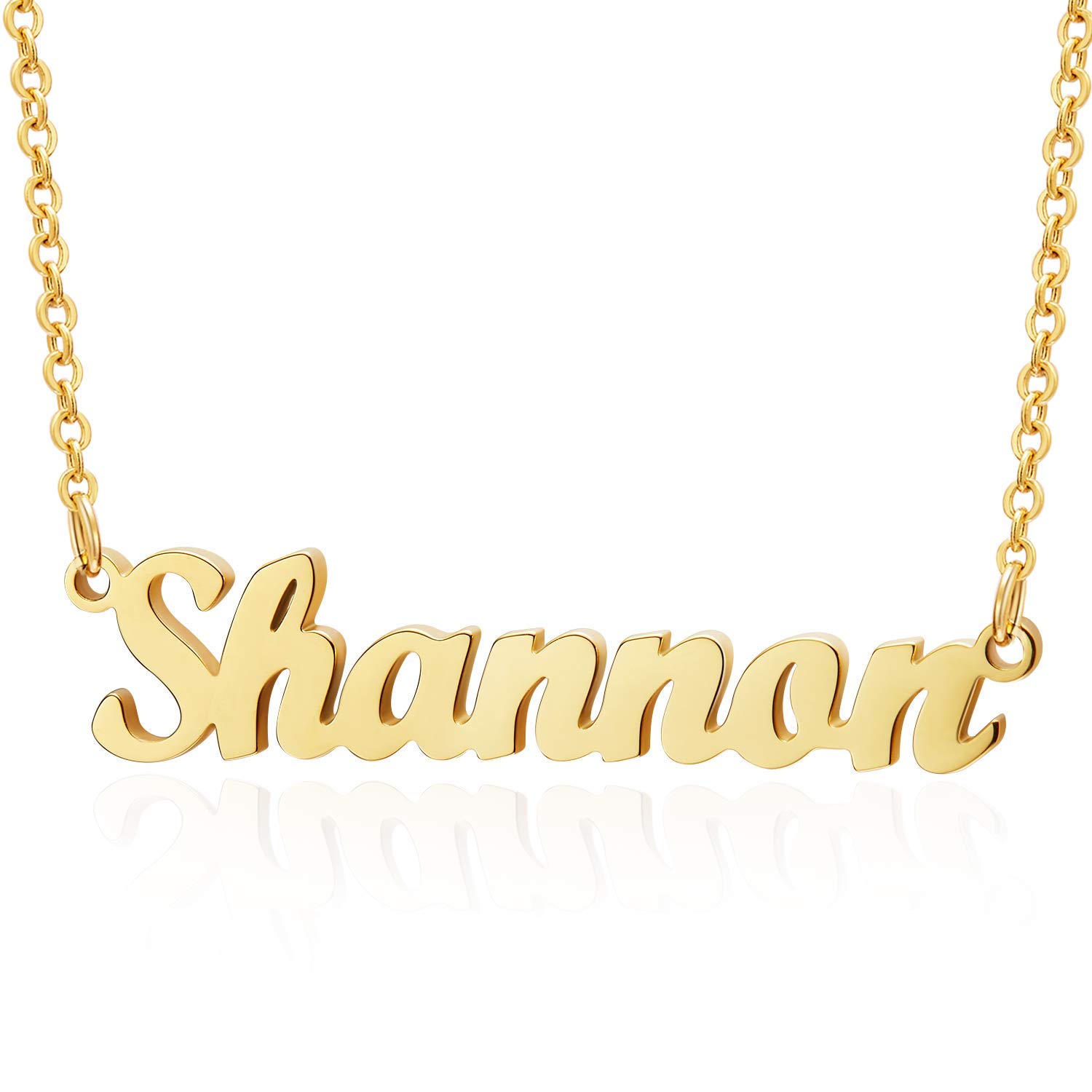 LdurianName Necklace Personalized | Name Pendant Necklace Christmas Gifts | 14K Gold Dainty Name Plate Necklaces Birthday Jewelry Gift for Teen Girls