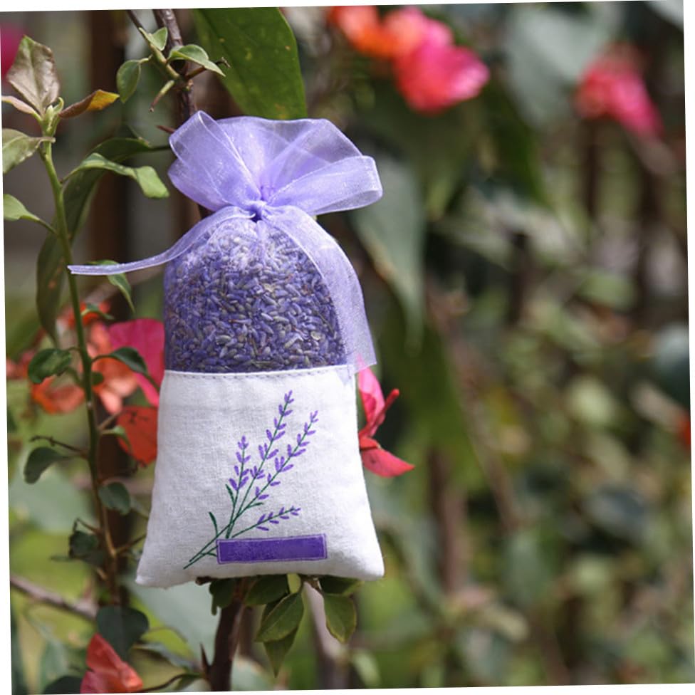 24 bolsas de saquitos de lavanda de organza con cordón miniatura 4