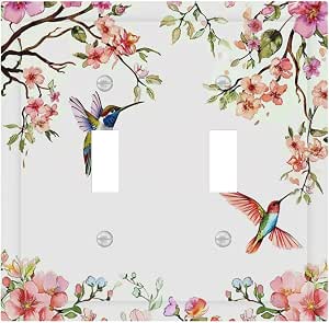 CZRPKEN Retro Sunburst Rocker Switch Cover - 2 Gang GFCI Wall Plate, Mid-Century Modern Decor