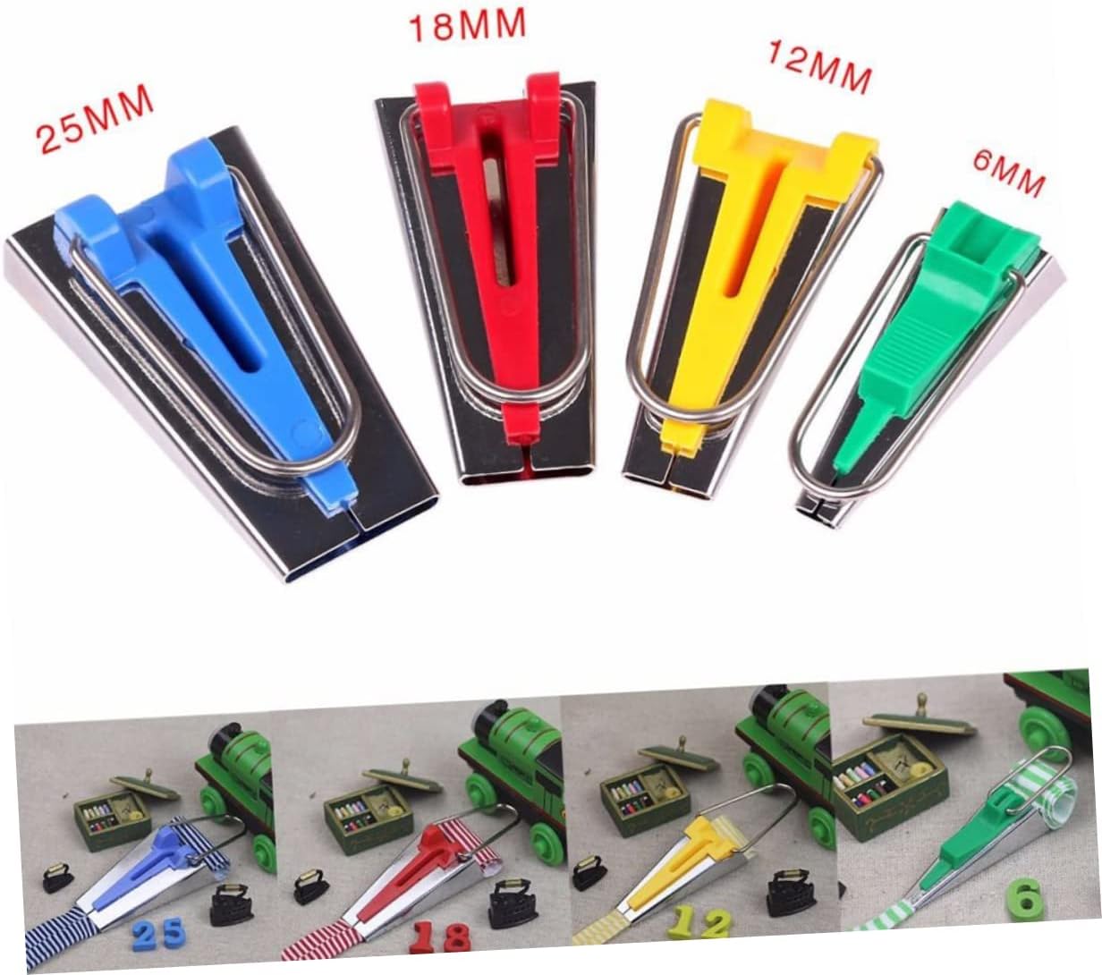 CORHAD 8pcs Quilting Tools Bias Tape Maker Set Binding Tools for Fabric Sewing