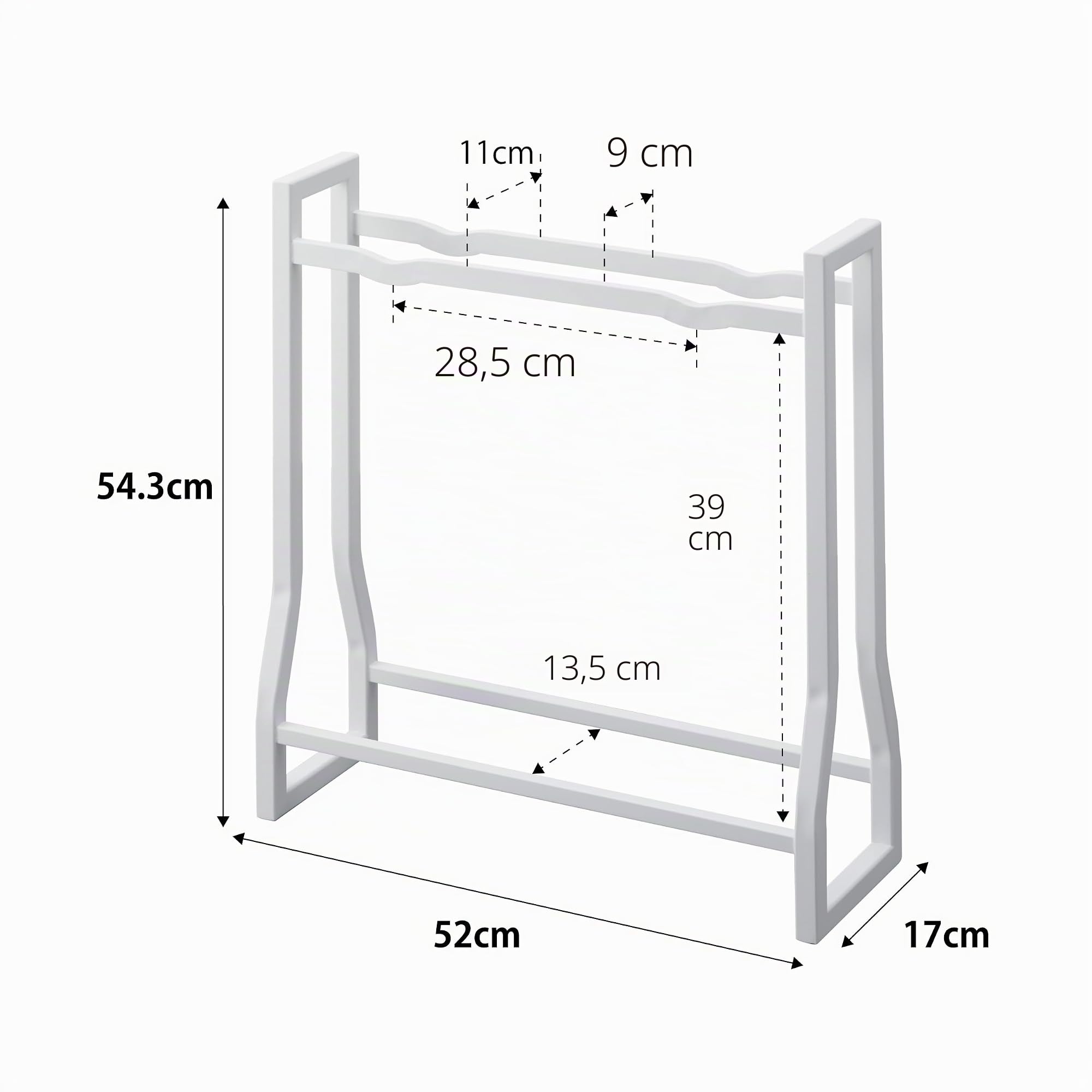 Yamazaki 1963 TOWER Dumbbell Rack, white, Steel/Silicone, 52 x 17 x 54.3 cm