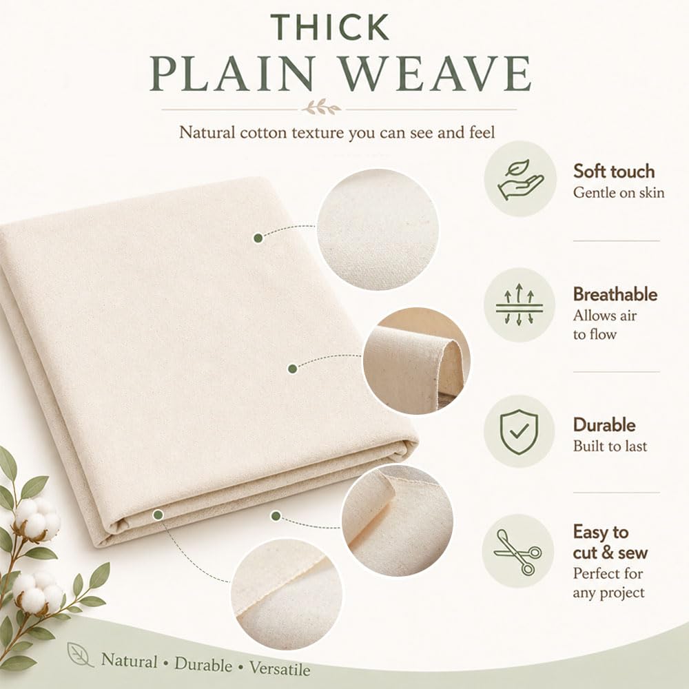 Tessuto di Cotone Naturale 160 X 100 CM,Stoffe Cotone per Cucito Creativo,HMCEY Cotton Fabric,Tessuti per Cucire Vestiti,Stoffe Ricamo per Patchwork per Artigianato DIY, Realizzare, Abbigliamento