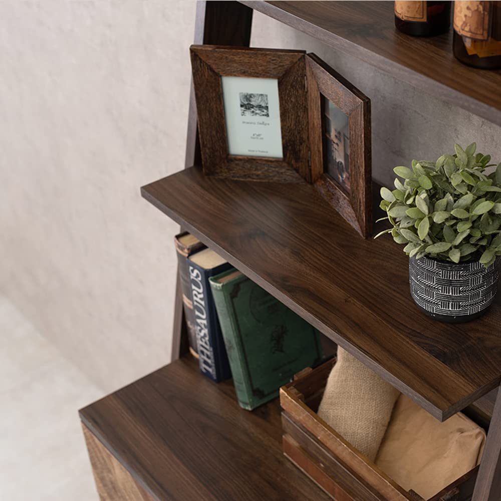 Amazon｜オープンシェルフ チェストラック 引出し2杯 ブラウン