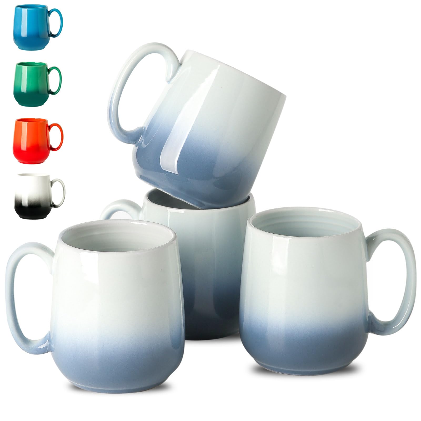 Amazon.com: Hasense Ceramic Coffee Mugs Set of 4, Stoneware 15 oz
