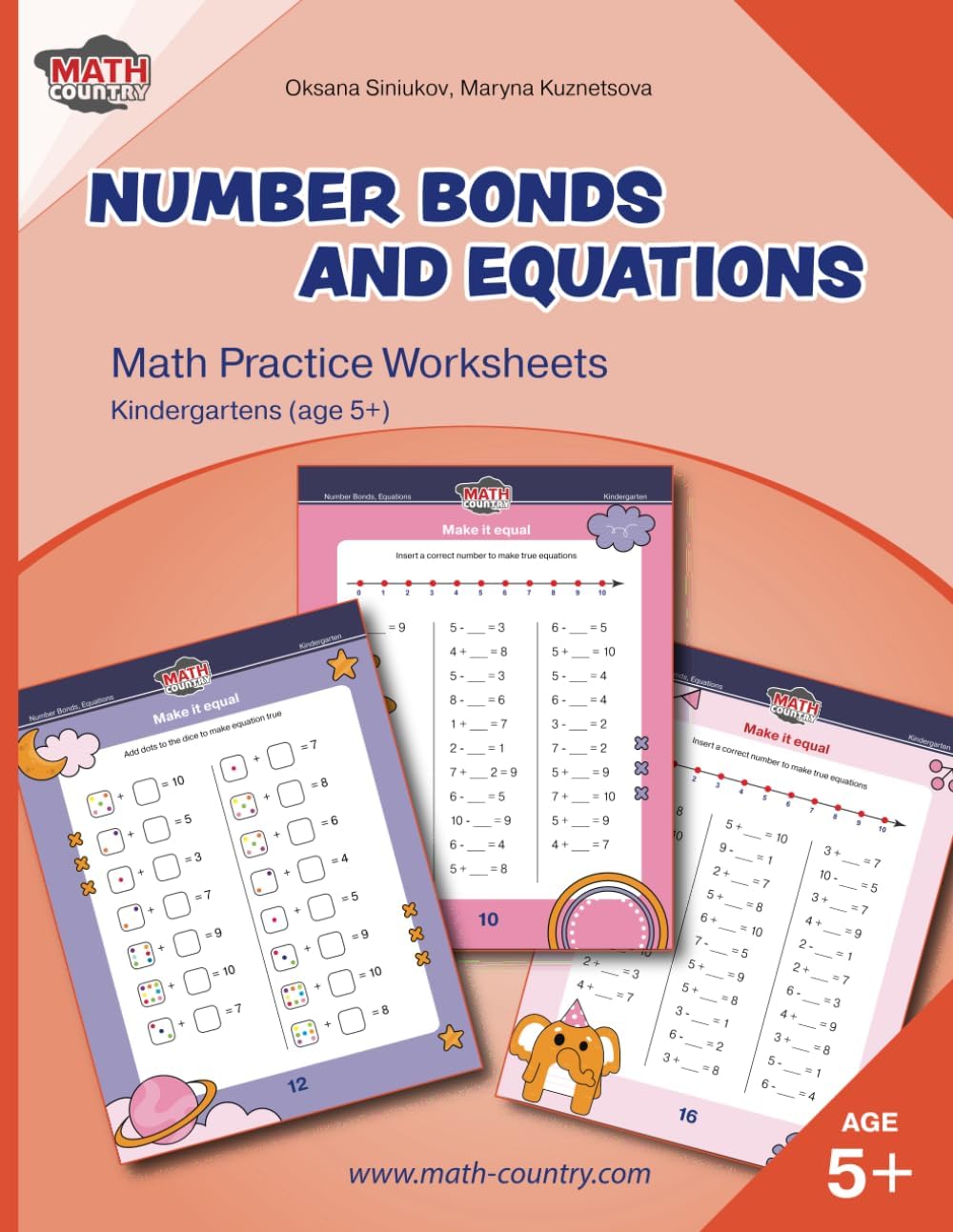 Number Bonds and Equations: Math Practice Worksheets Kindergartens (age 5+) (Learning Math Kindergarten (ages 5-6))