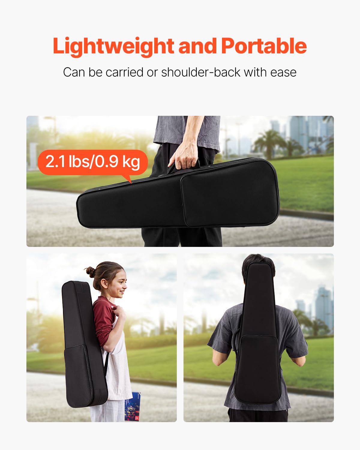 VEVOR Étui pour Violon 4/4, en Nylon, Léger et Portable, Doublure en Peluche, Double Bandoulière, Anti-Rayures, Forme Triangulaire Professionnelle, Transport Confortable à l'Épaule ou à la Main, Noir