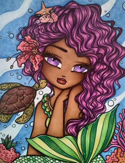 Diamond Painting 5D Pintura Diamante_chica de dibujos animados Diamond Painting_Artesanía Puntada De Cruz Bordado De Diamantes Pintura De Pared Decoración del Hogar(40x50cm)