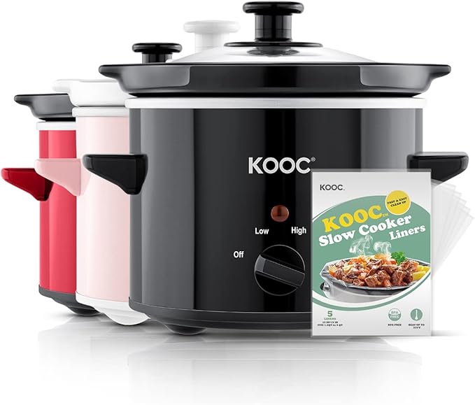 KOOC Small Slow Cooker, 2-Quart, Easy Clean-Up