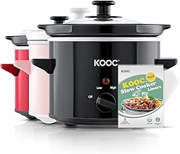 Sponsored Ad - KOOC Small Slow Cooker, 2-Quart, Free Liners Included for Easy Clean-up, Upgraded Ceramic Pot, Adjustable T...