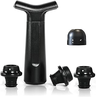 Lazysong ワインストッパー バキュームポンプ ワイン栓 ワインキャンプ 真空ポンプ シャンパンストッパー ワイン保存 シャンパンワインストッパーセット 真空保存 酸化防止 鮮度長持ち 日付機能付