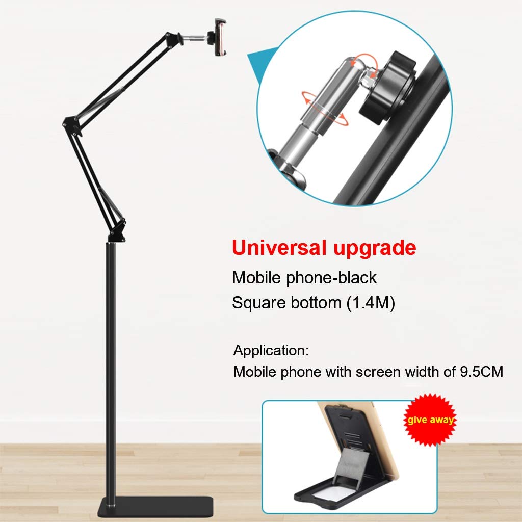 Supporto per tablet, regolabile in altezza, girevole a 360 gradi, supporto per telefono con base in metallo per supporto da letto per smartphone tablet con schermo da 4 ~ 11 pollici, lettore di e-book