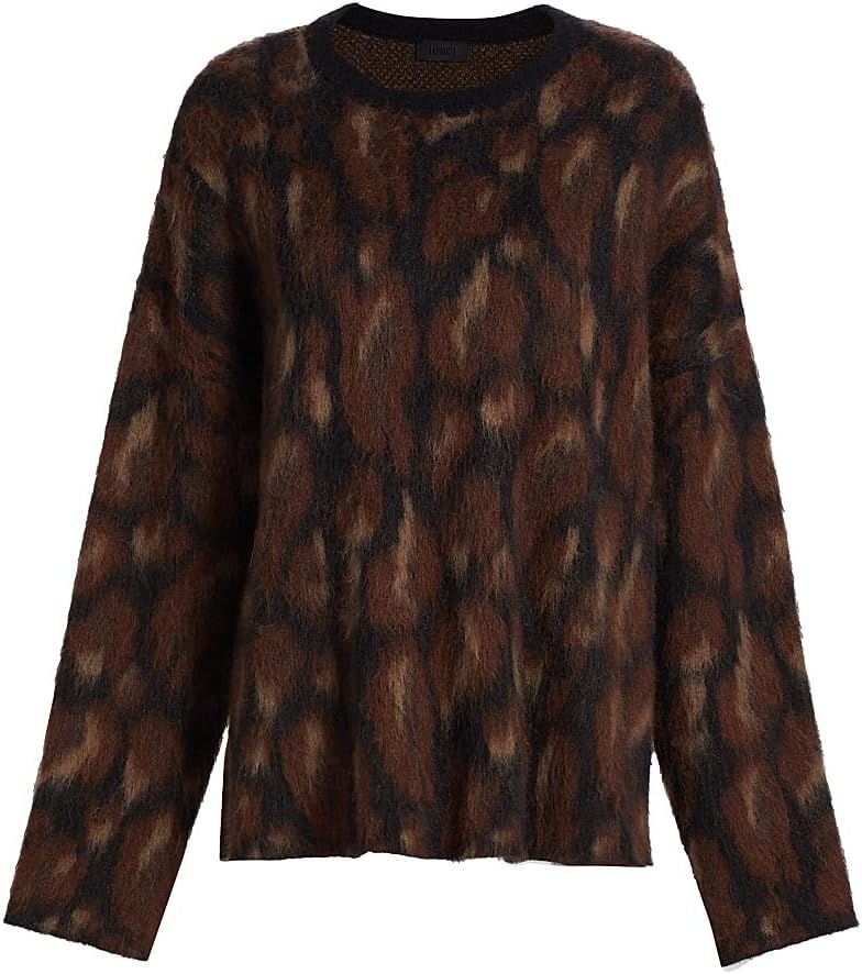 LaPointe Leopard Jacquard Sweater - Black Leopard (XS/S)
