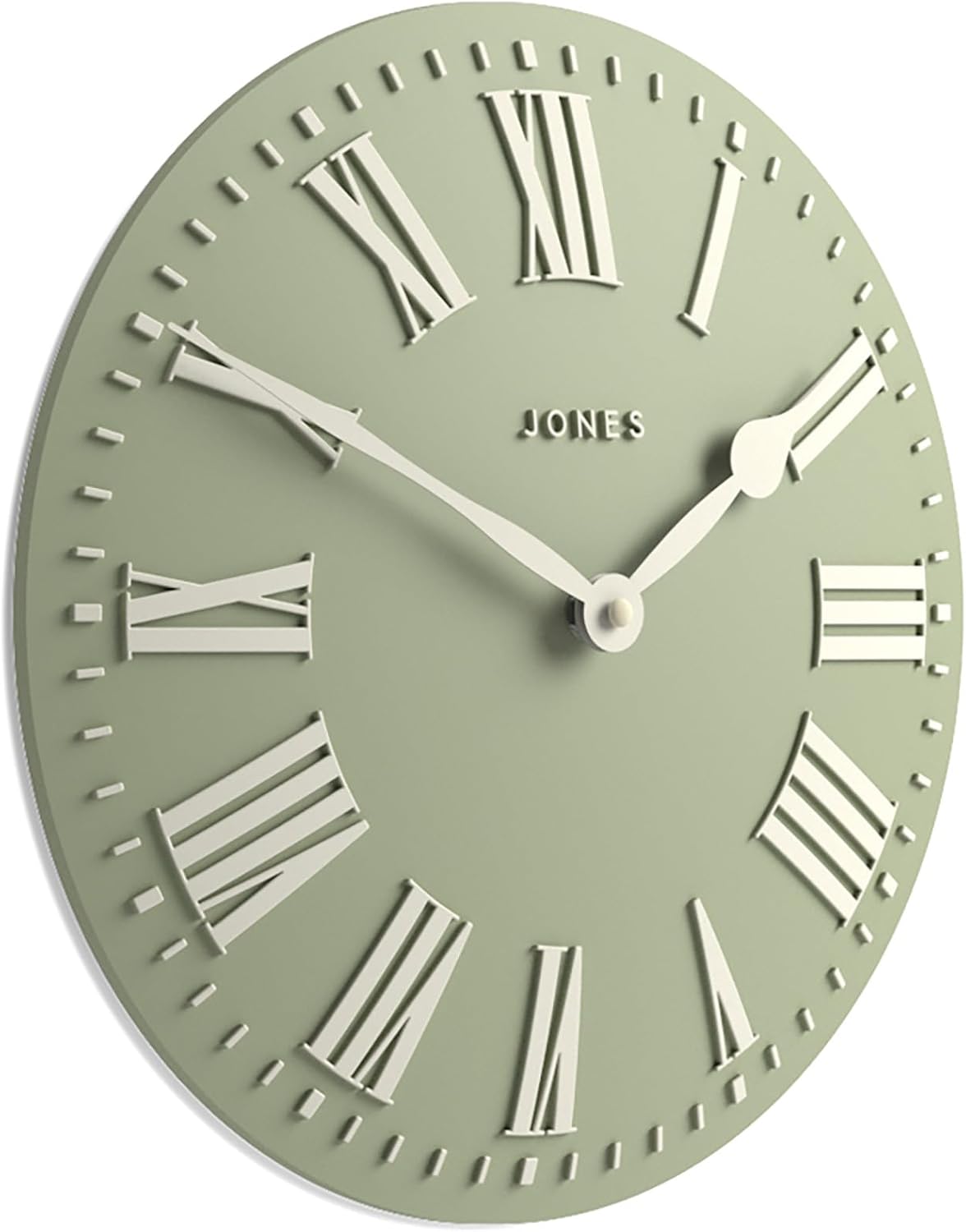 JONES CLOCKS® Strand Wall Clock | Modern Classic Convex Clock | 12 inch | Pale Blue | Roman Numerals| Ideal for The Kitchen, Living Room, Office or Bedroom