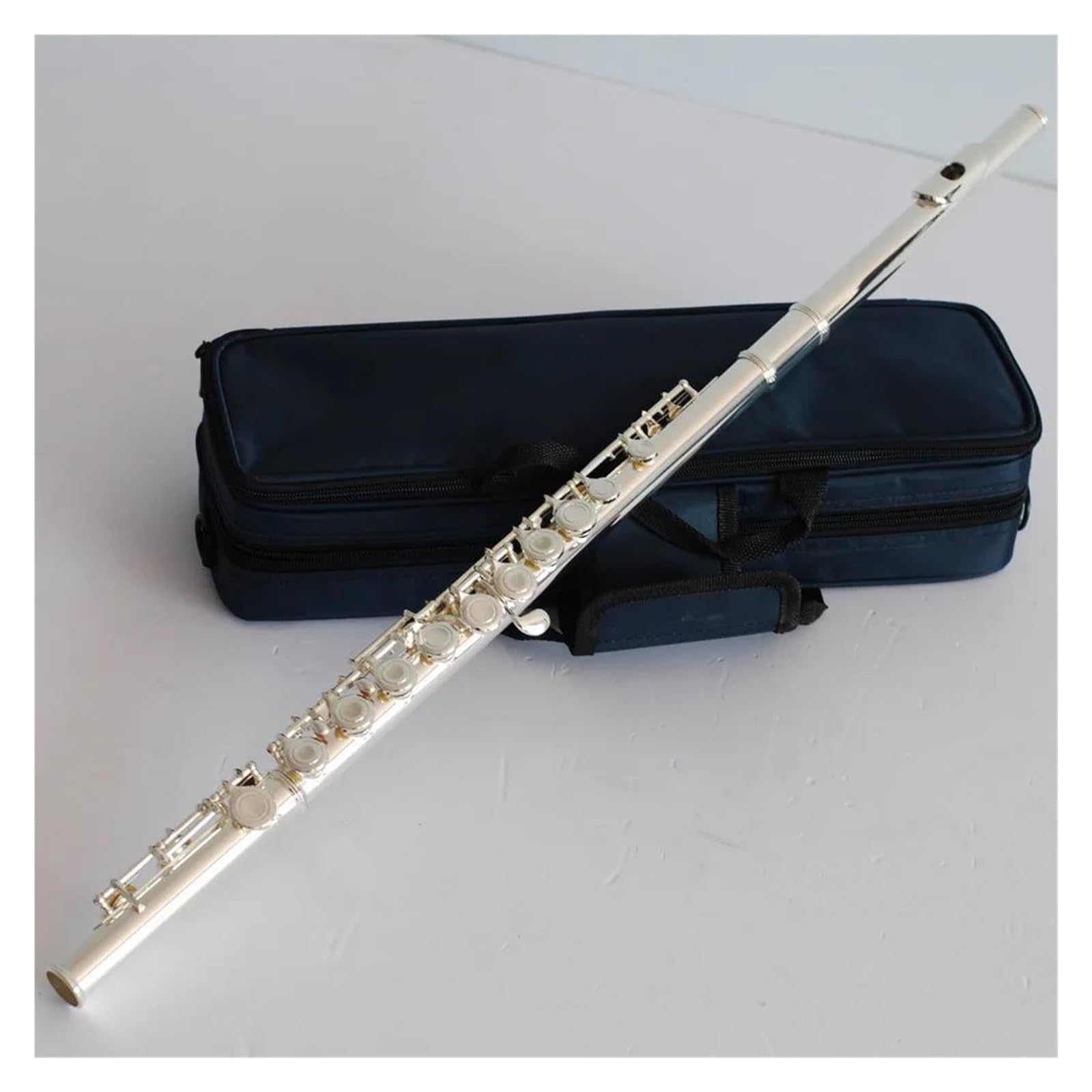 flet prosty Posrebrzany 16-otworowy flet otwarty C z płóciennym etui Instrument dęty drewniany