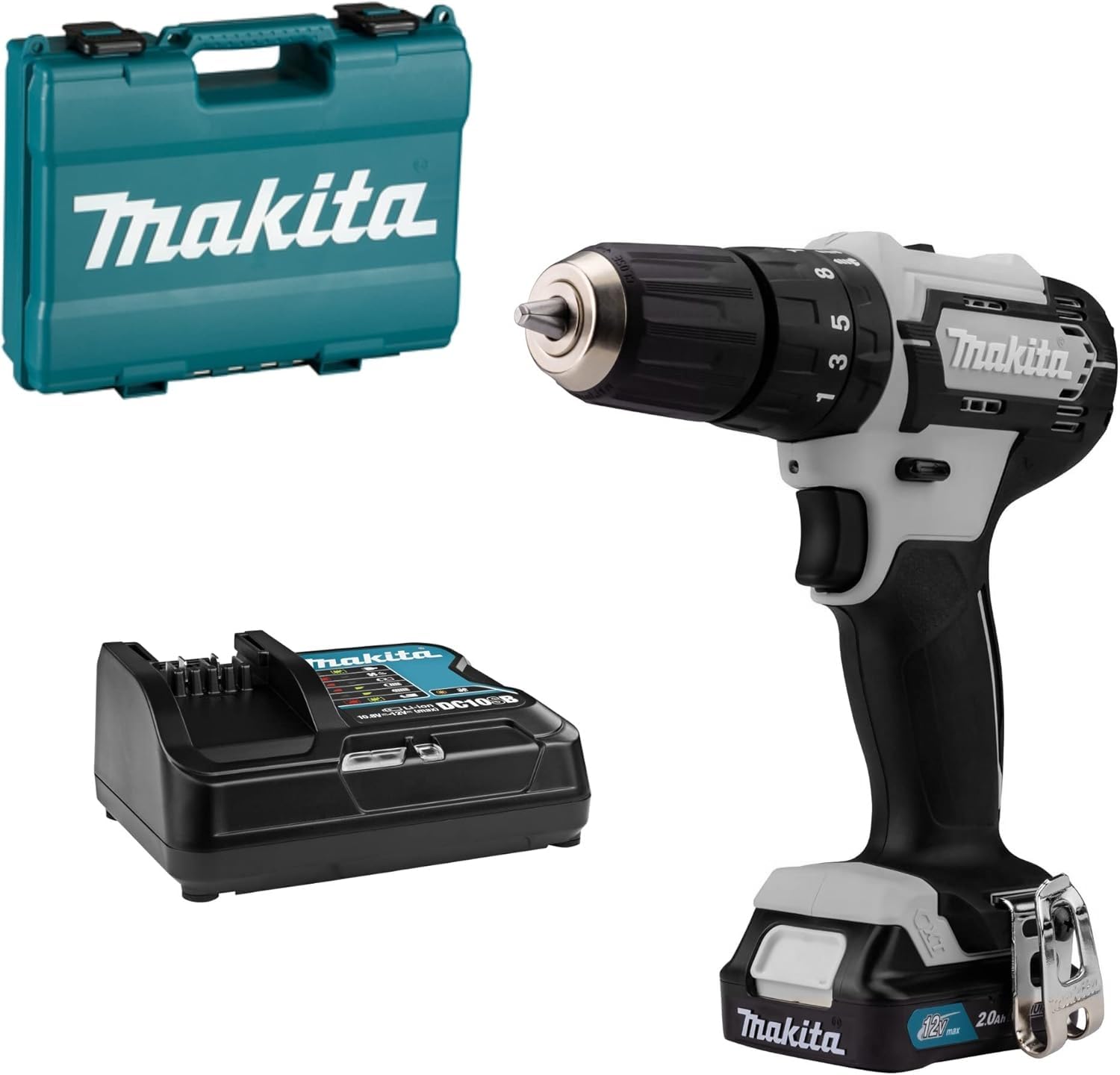 Makita Trapano avvitatore a percussione a batteria, bianco, 12 V max, 2,910 kg