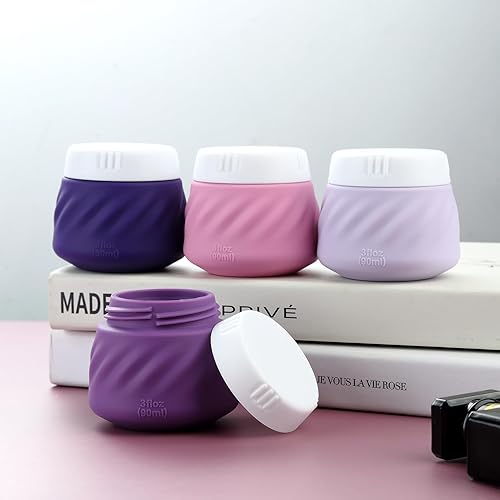 Vista 148 de Gemice Recipientes de viaje para artículos de aseo personal, tarros de crema de silicona aprobados por la TSA, tamaño de viaje con bolsa