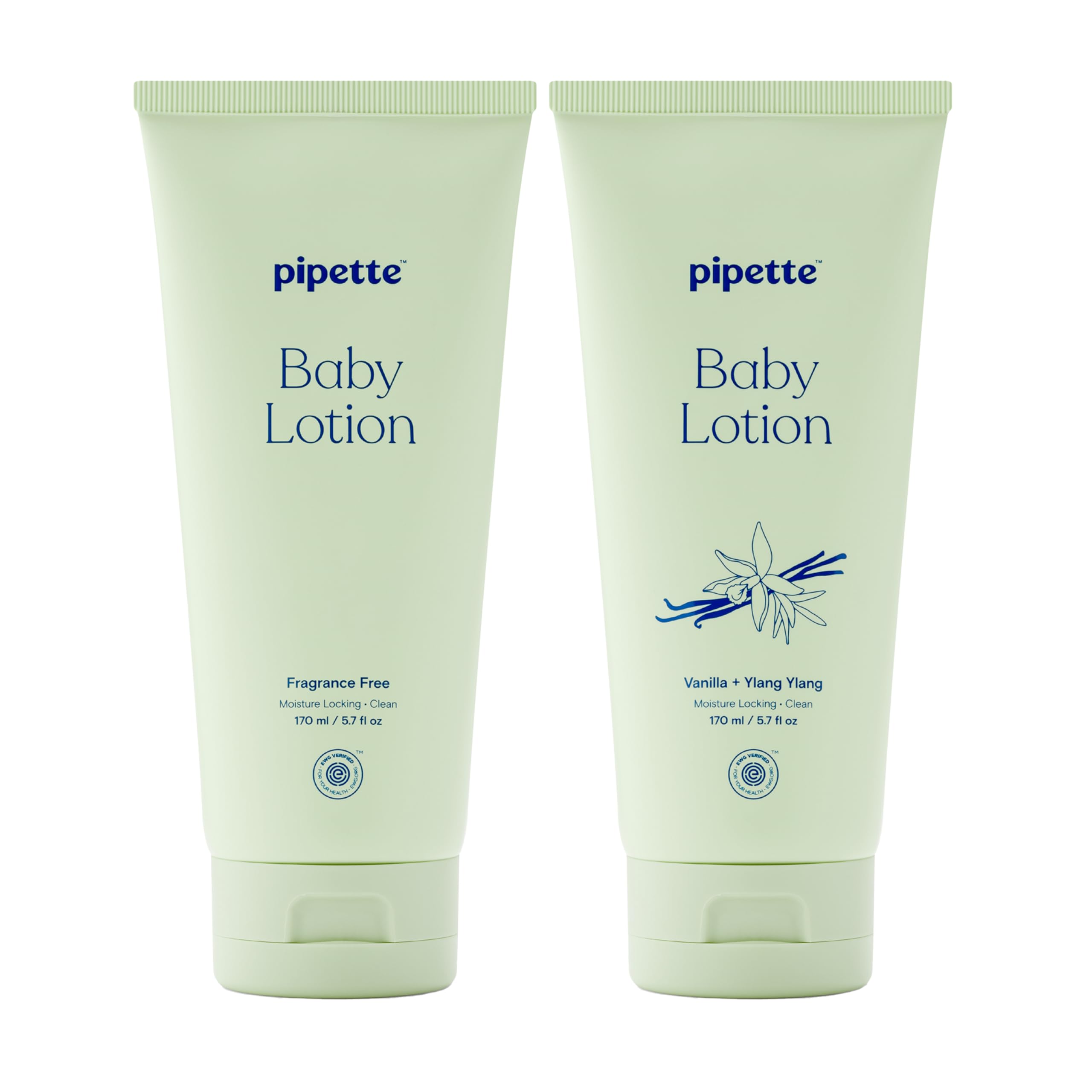 Baby Lotion Discovery Duo, Pack of 2, Includes Fragrance Free and Vanilla + Ylang Ylang Scents, Baby Lotion for Newborn, Sensitive Skin, and Kids, Non-Toxic, Hypoallergenic