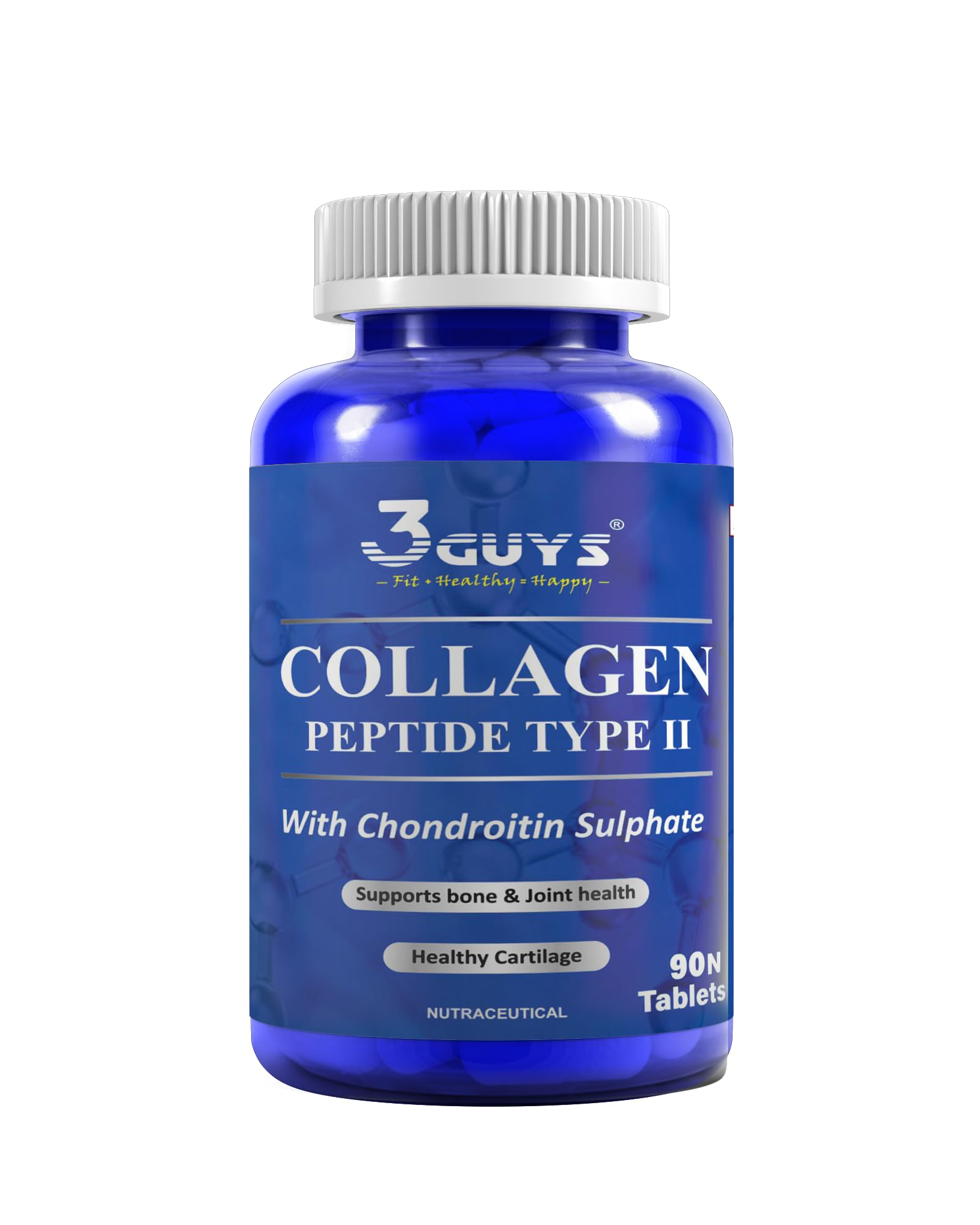 3 Guys Collagen peptide type 2 with Chindrotin Sulphate for born & joint health, 90 Tab