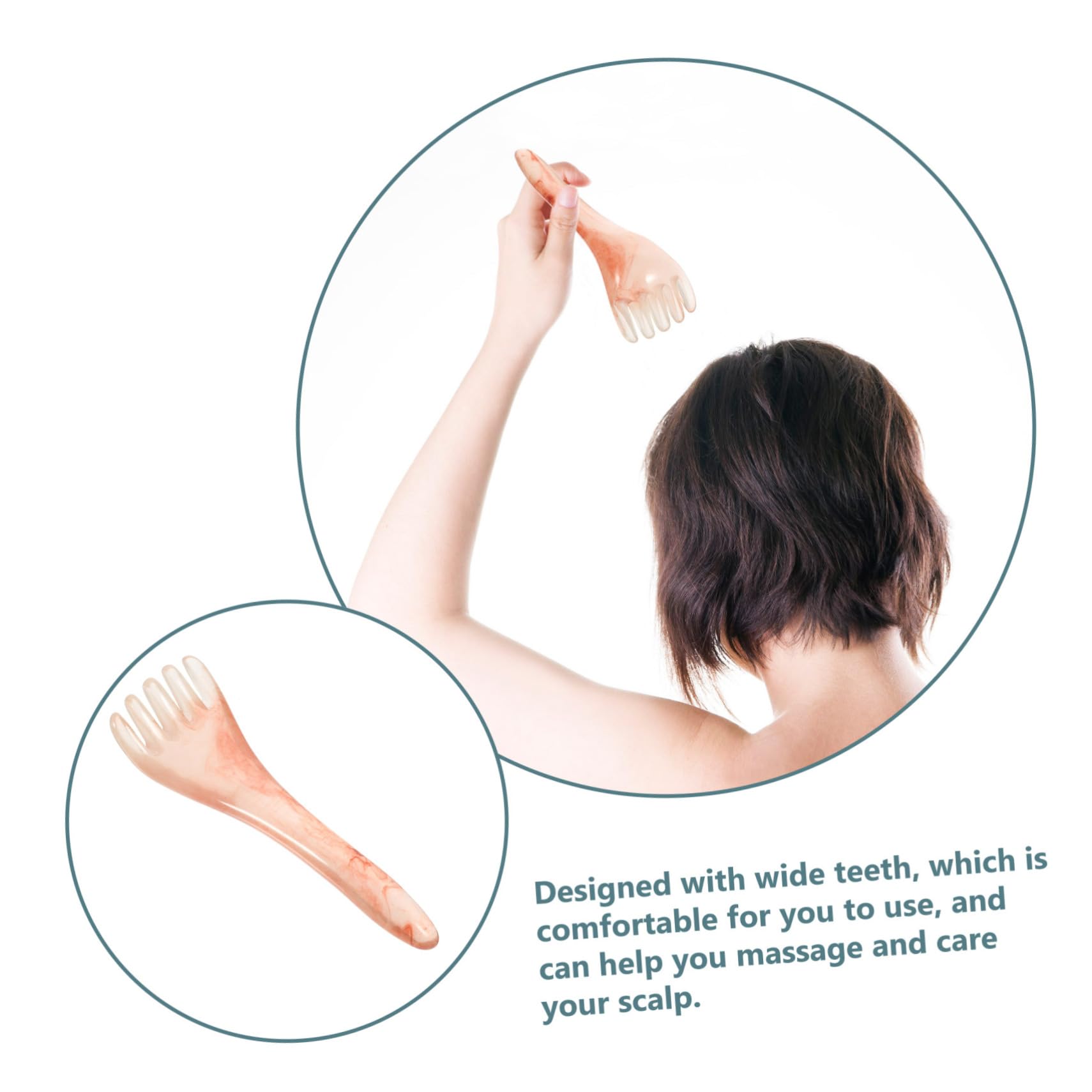 BESTYASH 5 Piezas Peine Masajeador de Cera para Cabelludo Rascador de Cabello para Estimulación del Crecimiento y Relajación Antiestático