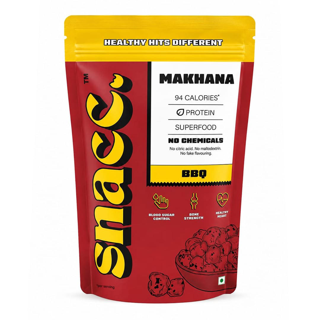 Snacc BBQ Makhana, Spicy Roasted Fox Nuts, Protein Rich, Barbeque Makhana, Gluten Free, MSG Free, Zero Trans Fat, Zero Sugar, Low Calorie 60 g (pack of 4, BBQ)-image-20