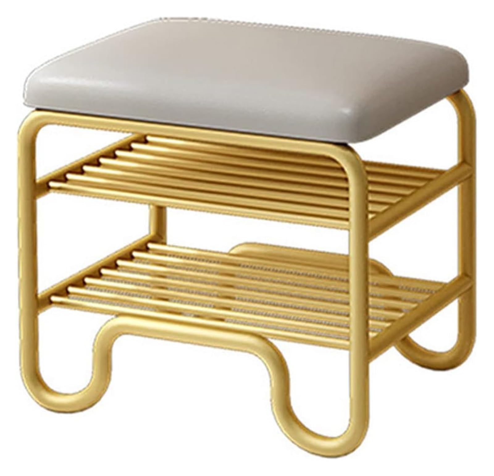 Tabouret repose-pieds ottoman long en métal rembourré pour salon et chambre