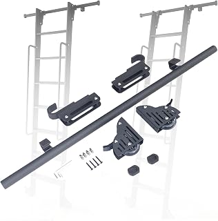 Mobile Library Ladder Hardware Kit - Steel Round Tube 6.6ft Track with Floor Roller Wheels for Indoor Use Attic & Home - No Ladder Included Perfect for Libraries & Storage Solution