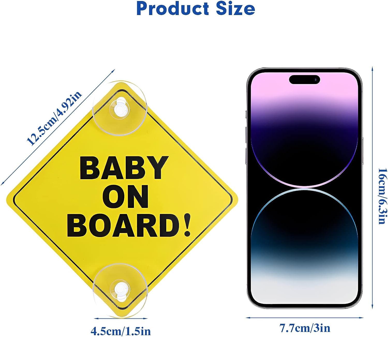 Panneau Bébé à Bord Pour Voiture, Panneaux D'avertissement De Sécurité Pour Enfants Avec Ventouses - France