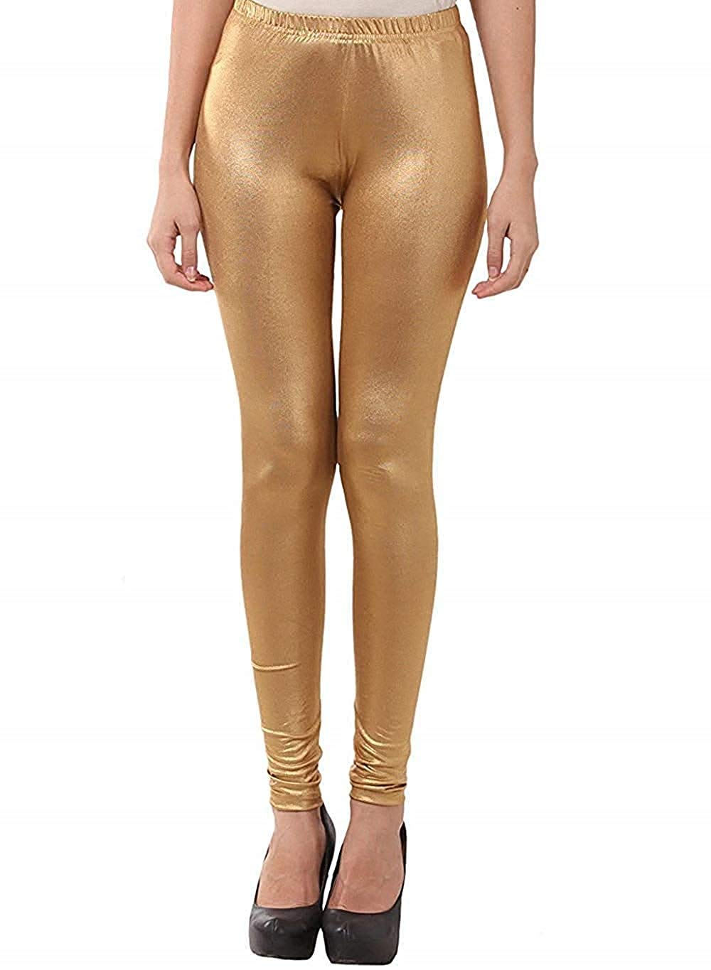 magic Women's Shimmer Lycra Leggings(Golden, Free Size)-picture-29