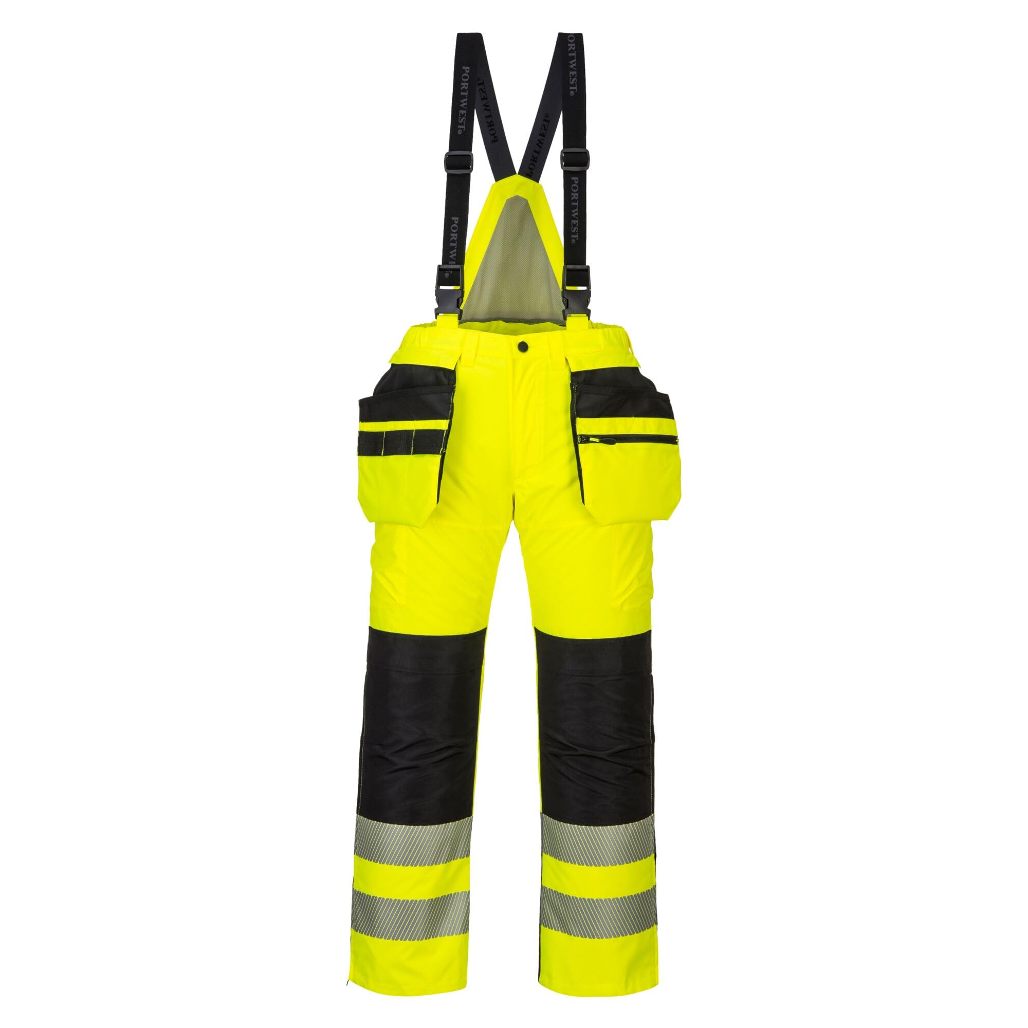Portwest Pw3 Hi Vis Winter Trousers Pw351 Yellow Black 3xl