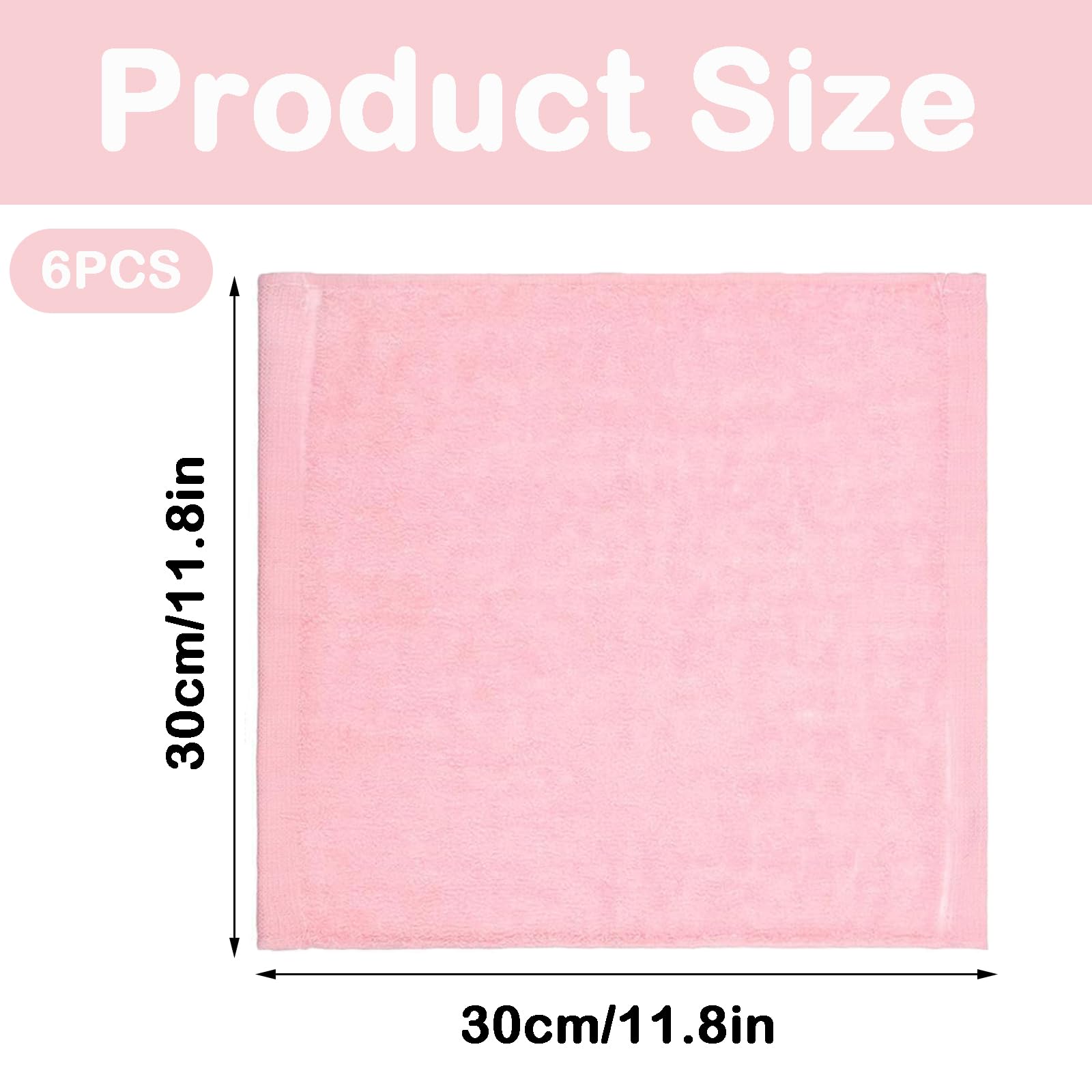 YFHUVB 6PCS Flannel Face Cloth, Bamboo Face Cloths, 30x30cm Baby Flannels - Image 2