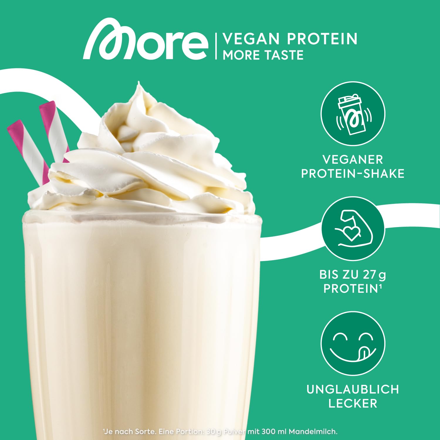Mehr Vegan Protein Neutral 2x600g 40 Portionen Veganes Proteinpulver mit bis zu 27g Protein pro Portion mit Sojaprotein - Made in Germany