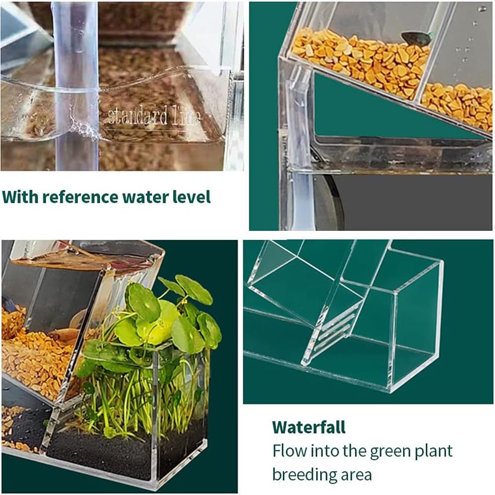 Basta di Pesce Betta con Pompa dell'Acqua, Acquario A Gradini Acrilici, Bosco di Pesce Oro Desktop Trasparente, Moderno Serbatoio di Pesce Betta con Foro di Alimentazione Rimovibile