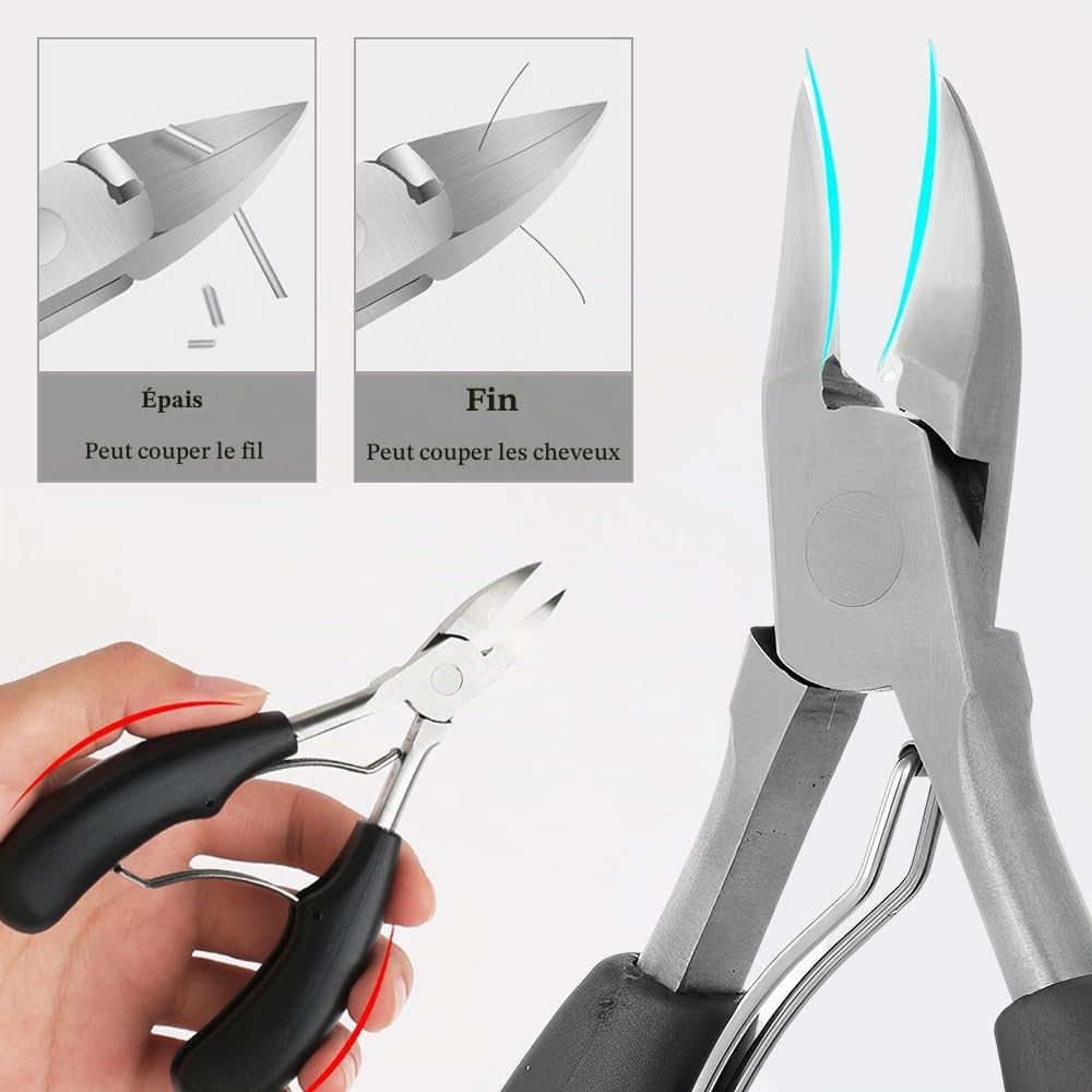 DAZISEN Précision Coupe Ongles - Acier Inoxydable Pince à Coupe Ongle Pied Coupe-ongles Professionnel Pince à Ongles pour Ongles Incarnés ou épai
