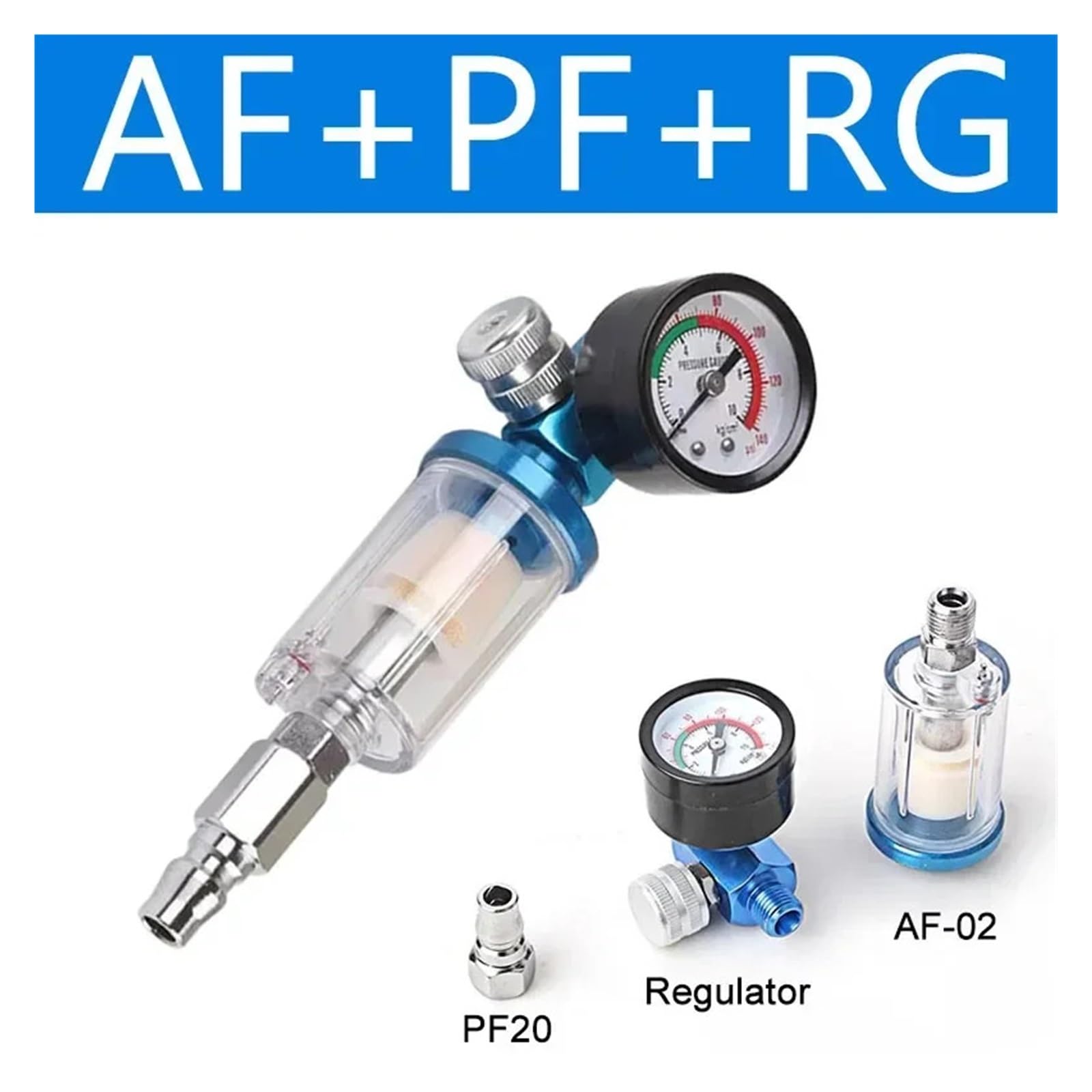 Separator oleju wodnego 1/4 cala filtr powietrza osłona wilgoci do sprężarki pistolet malarski narzędzie części ciśnieniowe (AF w PF w RG,1 Pcs)