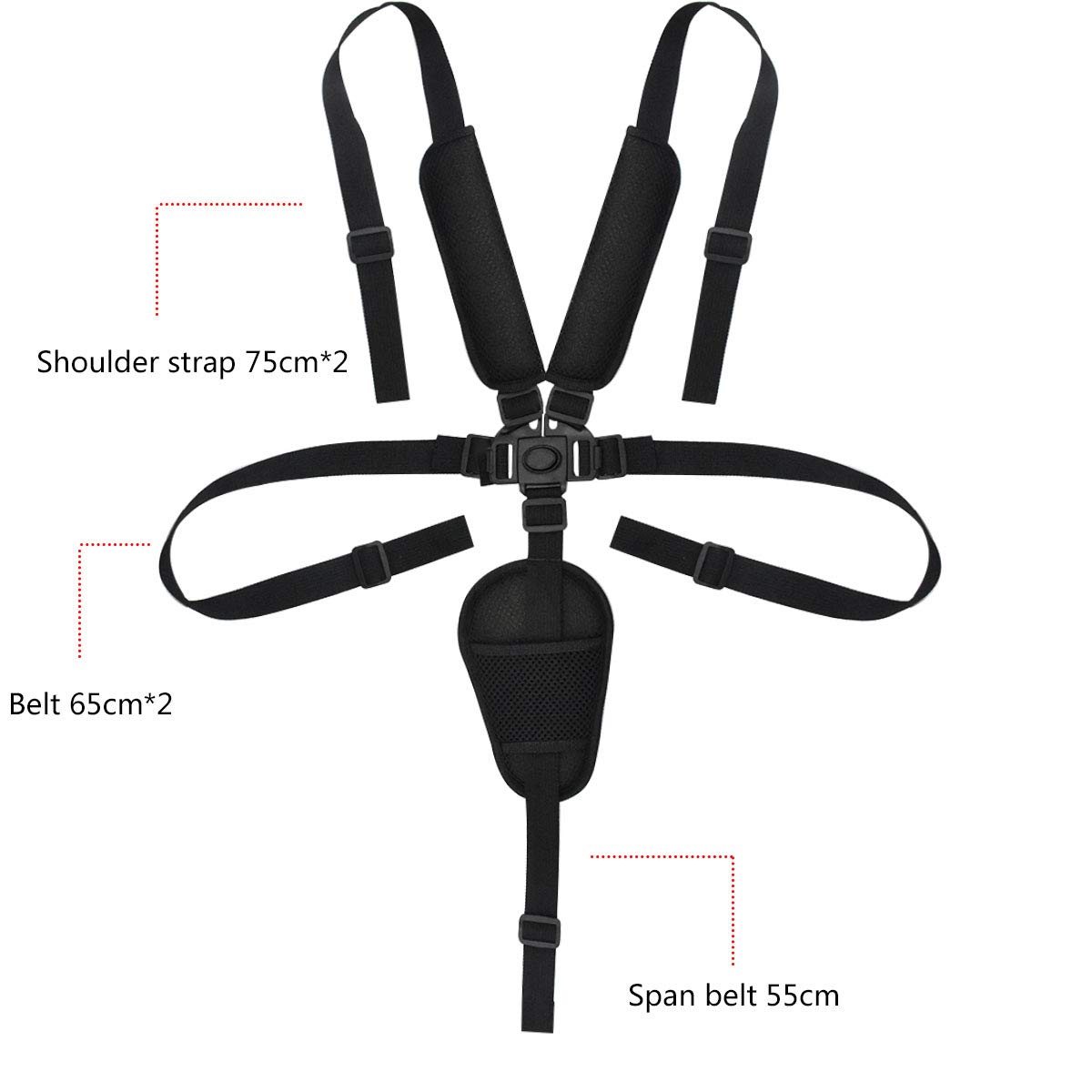 volumoon Cintura Sicurezza per Bambini, Cintura per Passeggino Regolabile, Cinghie Seggiolone a 5 Punti, Imbracatura per Seggiolone Universali, Cinghia Sicurezza per Carrozzina Passeggino Seggiolino