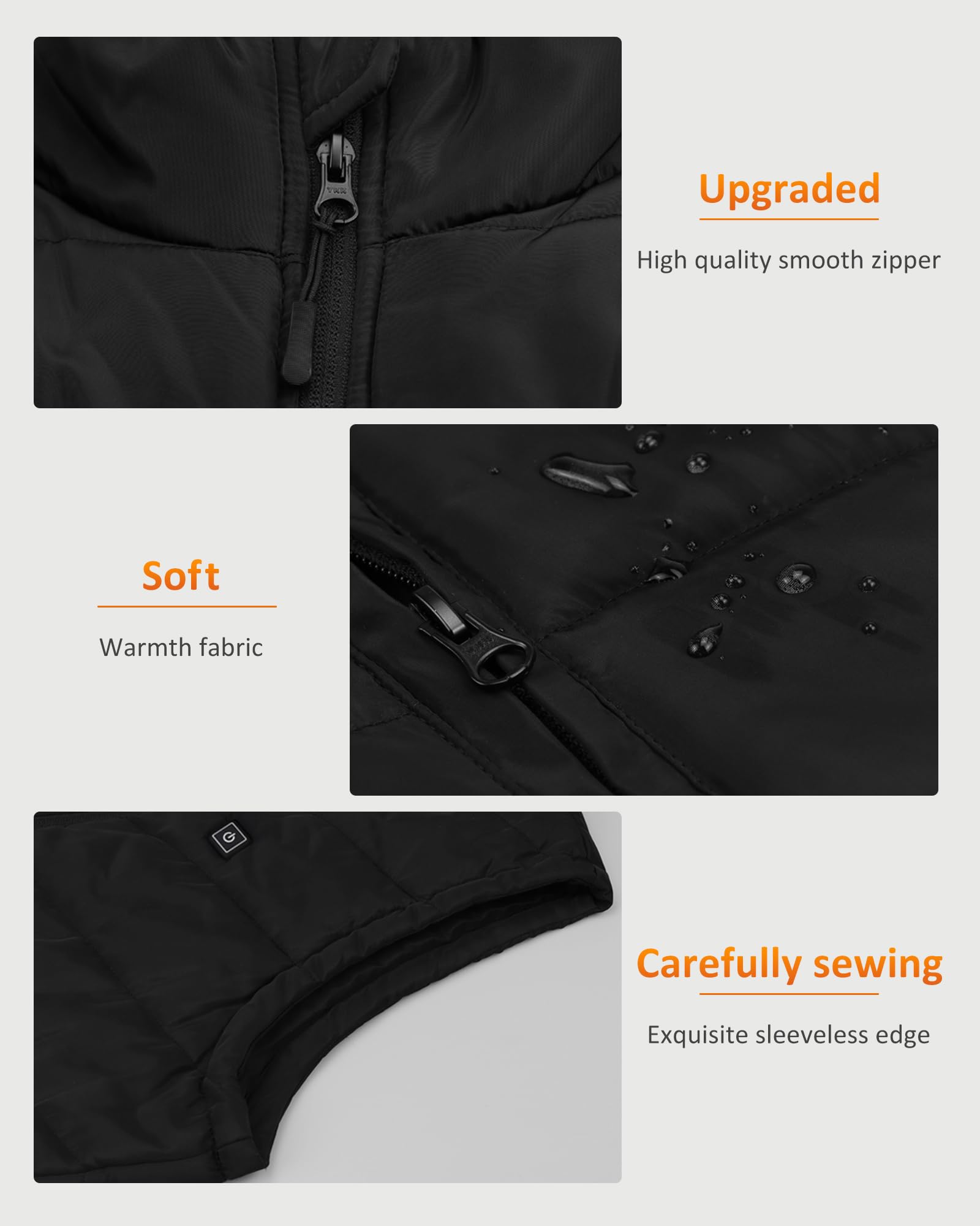 FERNIDA Damen Beheizbare Weste, Heizweste mit 10000mAh Akku, Beheizte Weste für Frauen Herbst Winter Outdoor Warm, 8 Heizzonen und 3 Temperaturen