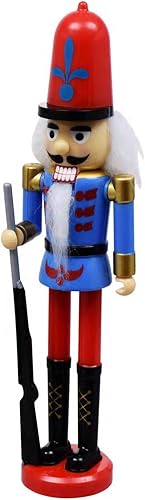 Miniatura 6 de Juego de 6 soldados de cascanueces de plástico de Navidad de 9 pulgadas. Celebra el cascanueces navideño. Cada soldado cascanueces tiene algo