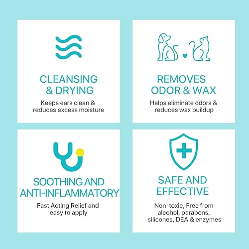 Miniatura 4 de Limpiador de oídos para perros de 1.06 oz, polvo de eliminación de oídos para mascotas, tratamiento de infecciones de oído de perro, soporta orejas