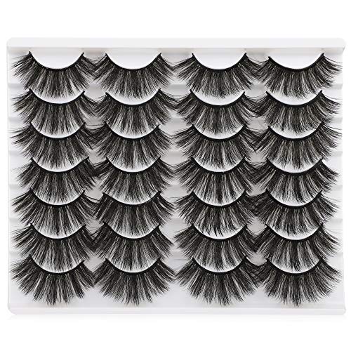 JIMIRE 14 Pairs Fake Eyelashes Full Fluffy False Eyelashes 3D Volume Faux Mink Lashes Packs
