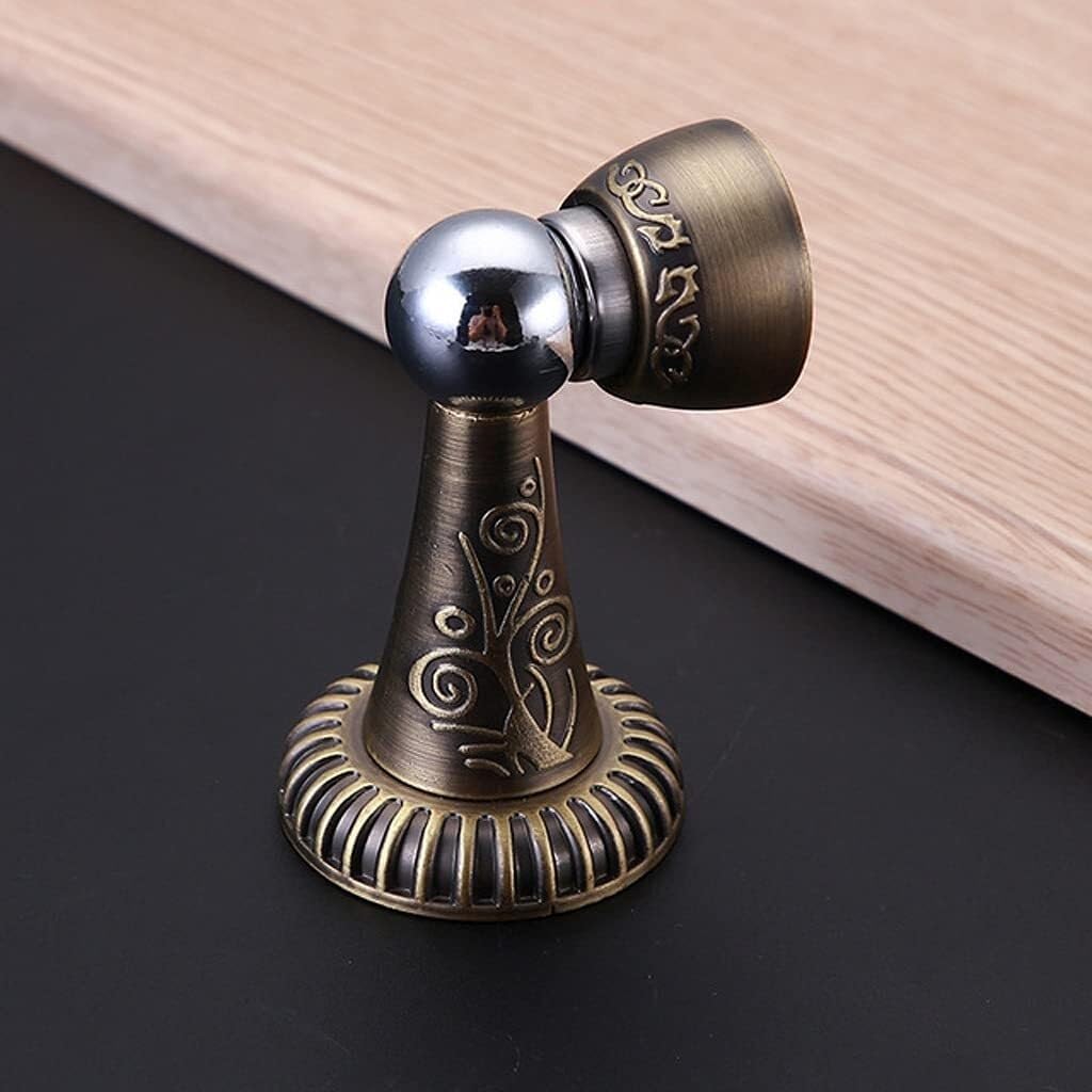Magnetic Door Stop Antique Carved Mechanical Door Stops Stopper Quiet Holder Toilet Glass Catch Hidden Doorstop Furniture Hardware(C)