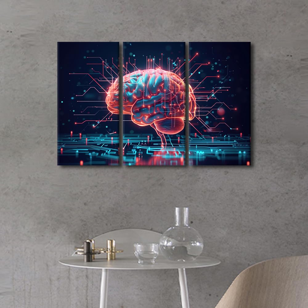 Amazon.com: Framed Wall Art 3 Panel GPU, Crypto, AI, Firewall Network  Security Pictures Print on Canvas for Bedroom Living Room Decorations, Artificial  Intelligence Posters and Prints, 42